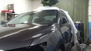Toyota Camry 40 from totaled to perfect. The interior is ready, now we're painting the hood.