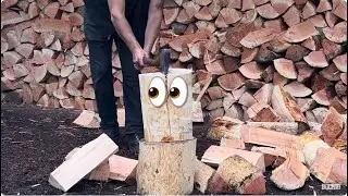 Splitting Firewood in the Rain With an Axe