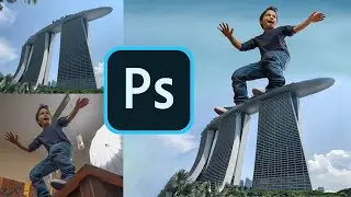 photo manipulation - Giant Surfer  Tutorial in adobe photoshop cc mac / windows