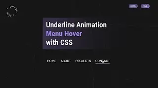 Menu Hover Underline Animation with HTML and CSS
