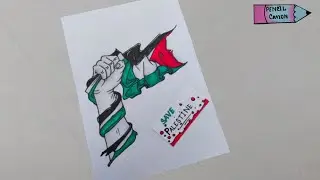 Easy Tutorial on Drawing Palestine 🎨🇵🇸 | Step-by-step for beginners | Palestine Drawing Easy