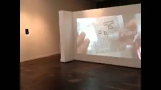 Newspaper Blackout projection in Denton, Texas