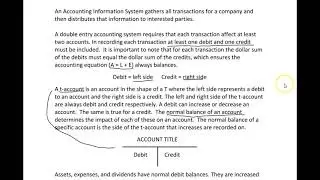 Accounting Cycle 1 - Accounting Equation & Normal Accounts