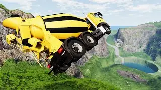 Epic High Truck Jumps VS Giant Pit BeamNG Drive