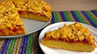 Тертый пирог без сахара с миксом джема айвы и сливы/Best easy pie recipe