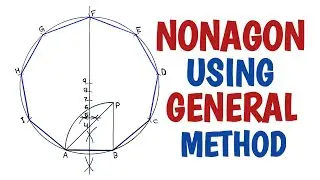 How to draw a nonagon using general method......