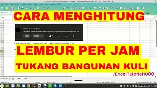 CARA MENGHITUNG LEMBUR PER JAM TUKANG BANGUNAN DAN KULI DENGAN EXCEL