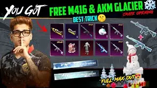 BEST M416 GLACIER CRATE OPENING | HOW TO GET M416 GLACIER IN BGMI | FREE AKM M416 GLACIER SKIN TRICK