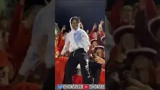 IShowSpeed just broke his arm jumping off the bleachers at a football game😳😂