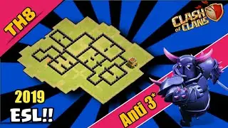 NEW BEST TH8 WAR BASE | ESL 2019 | ANTI 3 STAR TH8 BASE -Clash Of Clans