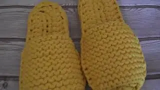 Вязаные тапочки.