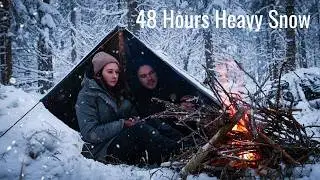 Two Winter Bushcraft Overnights- Canvas Poncho Shelter - 48 Hours Heavy Snow