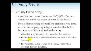 Chapter 8 - Arrays