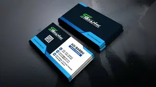 Business card design in photoshop Cc | Back | Blue