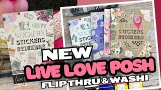 LIVE LOVE POSH 4 NEW STICKER BOOK FLIP THRU + NEW WASHI REVEAL