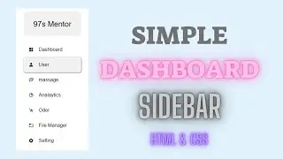 How To Make Sidebar Menu On Website Using HTML And CSS