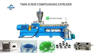 65mm Automatic PLC Double Twin Screw Plastic Compounding Extruder Granulator for PP/PE/ABS/PET/ PBT