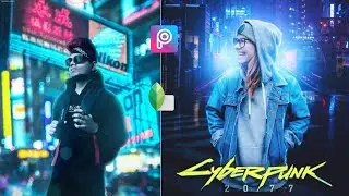 Trending cyberpunk photo editing in picsart | cyberpunk 2077 manupulation | snapseed tutorial