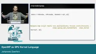 2023 EuroLLVM - OpenMP as GPU Kernel Language