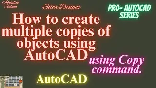 How to create multiple copies of objects using AutoCAD Copy command #autocad #autocad_hindi_tutorial