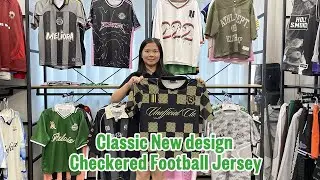 Casual Style Retro Classic Checkered Football Jersey