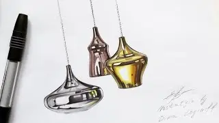 Интерьерный скетчинг: рисуем стеклянные люстры.