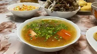Soup in a cauldron / Шурпа в казане