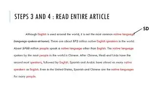 Steps to Summarize an Article