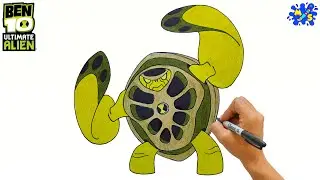 Ben 10 Ultimate Alien Drawing || How to Draw Terraspin from Ben 10 Ultimate Alien