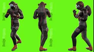 Sci fi man fights. Loopable animation on green screen. 4k.