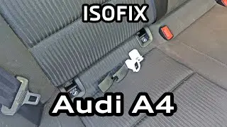 Installing ISOFIX child safety seat Audi A4 B8 (english subtitles)