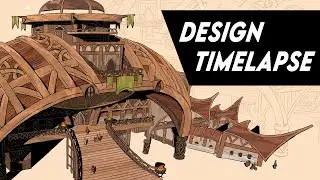 Designing the Crab Longhouse - Concept Art Timelapse