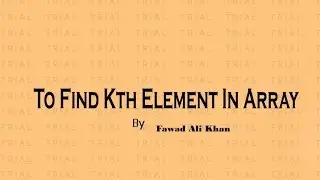 Kth Largest element in array