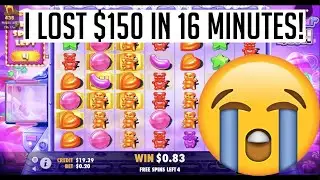 I lost $150 in 16 minutes playing slots! Dumb Move! | iAmSkyro