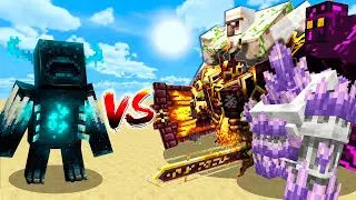 Warden vs New Mutant Golem (Ignis, Buffed Iron Golem, Redstone golem)