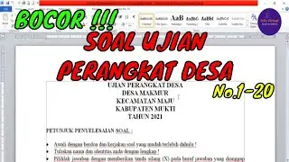 SOAL UJIAN PERANGKAT DESA TENTANG UNDANG-UNDANG DESA No.1-20 | DIJAMIN KELUAR