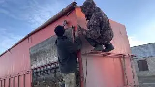 Устанавливаем ярус ,на камаз зерновоз для перевозки барашек.