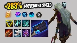 Jhin but I have 12 ways to buff his movement speed and they all stack