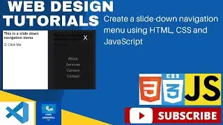 Create a SLIDE-DOWN Navigation Menu using HTML, CSS and JAVASCRIPT. #html #css #js #webdesign