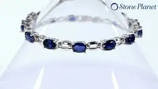 Silver bracelet with kyanite