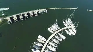 Drone view of Südstrand beach, Fehmarn