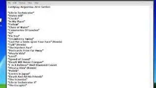 Coldplay Setlist Buenos Aires 2010 [HD]