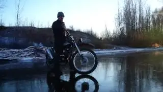 Самодельный мотоцикл Миши ЕРШа - БТР по льду