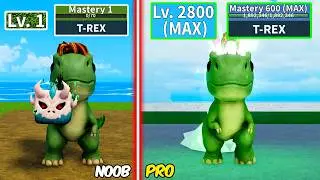 Level 1 to Max Level as Dino using only T-rex Items | Unlocked Fully Mink Race V4