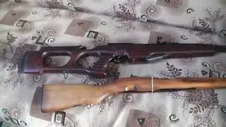 карабин скс  новое ложе-(приклад)  и мр155 небольшой обзор