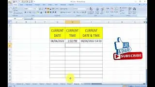 How to Insert Current Date and Time In Excel | Learn Excel