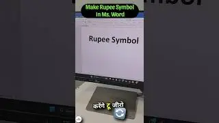 Make Rupee Symbol In Ms Word🙃 