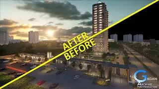 Exterior Post Production in After effects Architectural Visualization