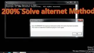 Error: 0xC004D307 The maximum allowed number of rearms has been exceeded
