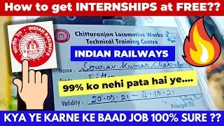 How to get INTERNSHIP at INDIAN RAILWAYS?🔥(100% FREE) #internship #railway